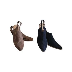 Sling Back Suede Mules / 2 Pair